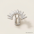 Taşlı Spike Form Silver Earcuff