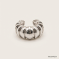 Kabartmalı Segment Form Silver Earcuff