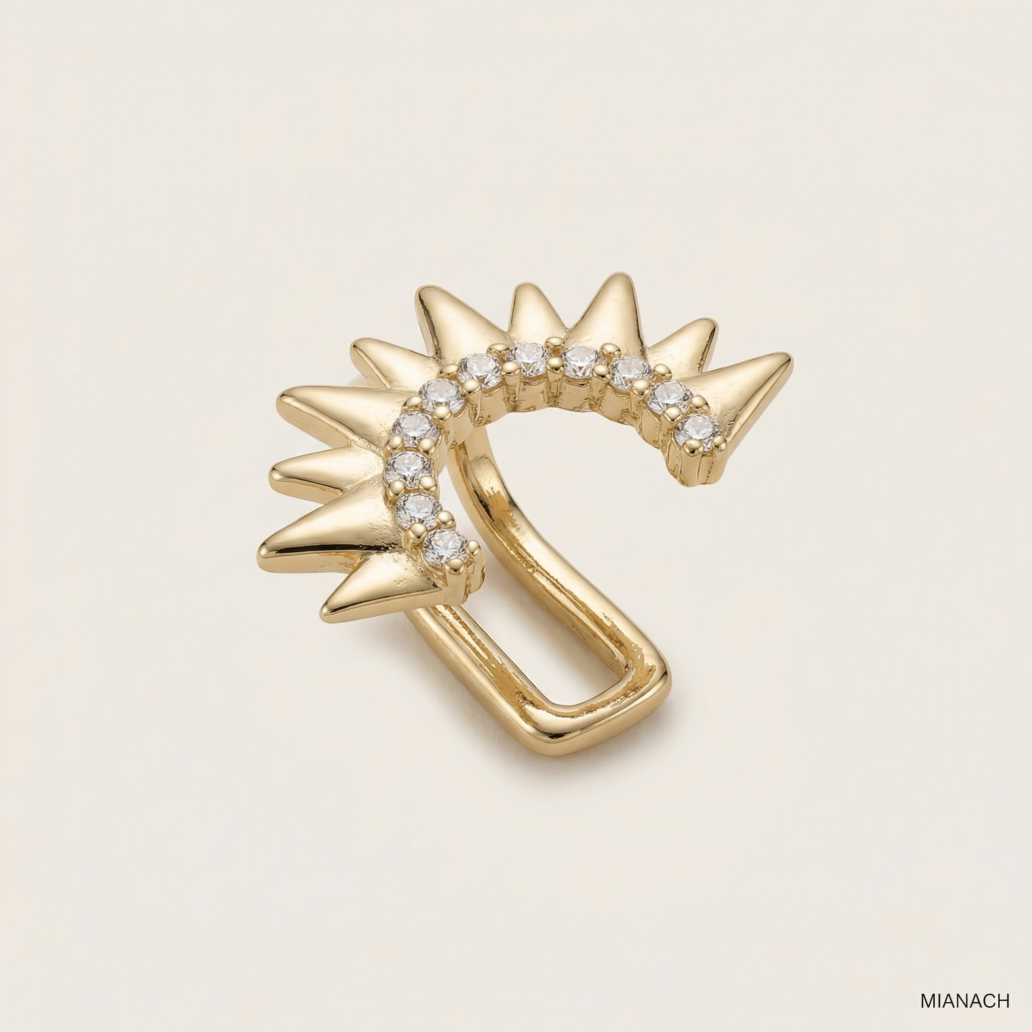 Güneş Form Taş Detaylı Earcuff