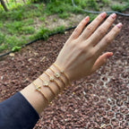 Işıltı Dokulu Yonca Form Minimal Kelepçe Bileklik
