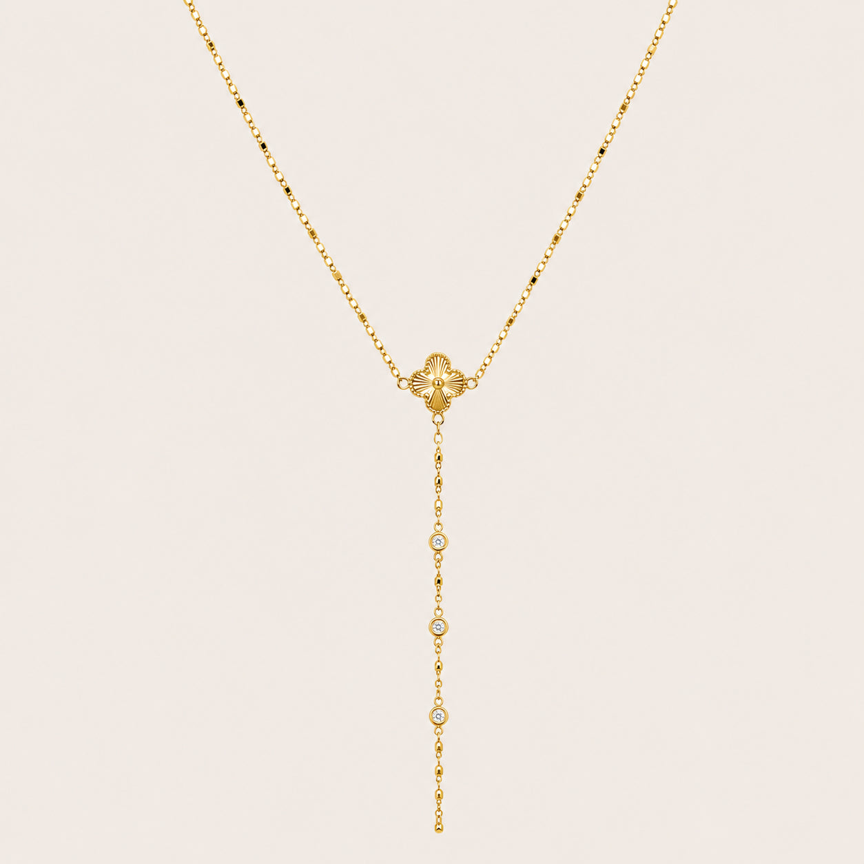 Gold Vintage Yonca Sarkaç Kolye